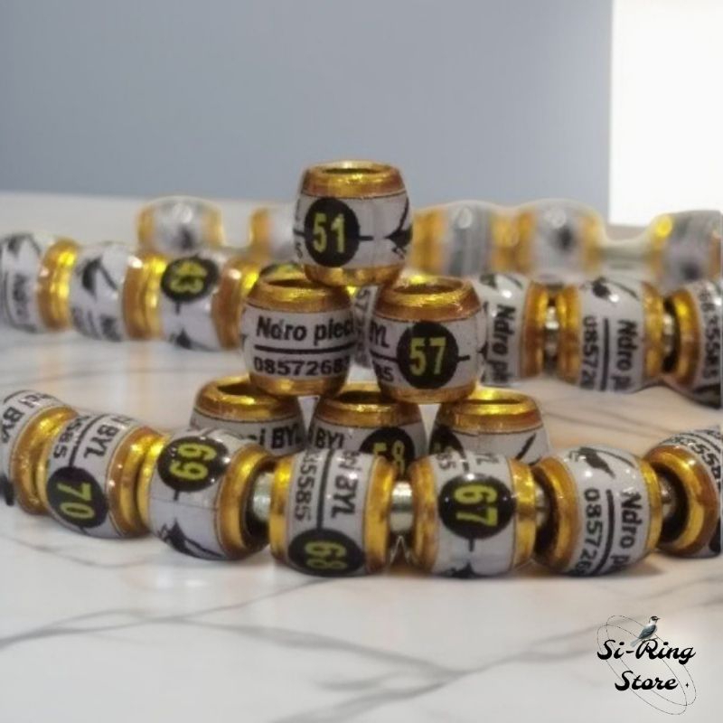 RING BIRD pleci konin blackthroat emje zebra ukuran lubang 2,5mm