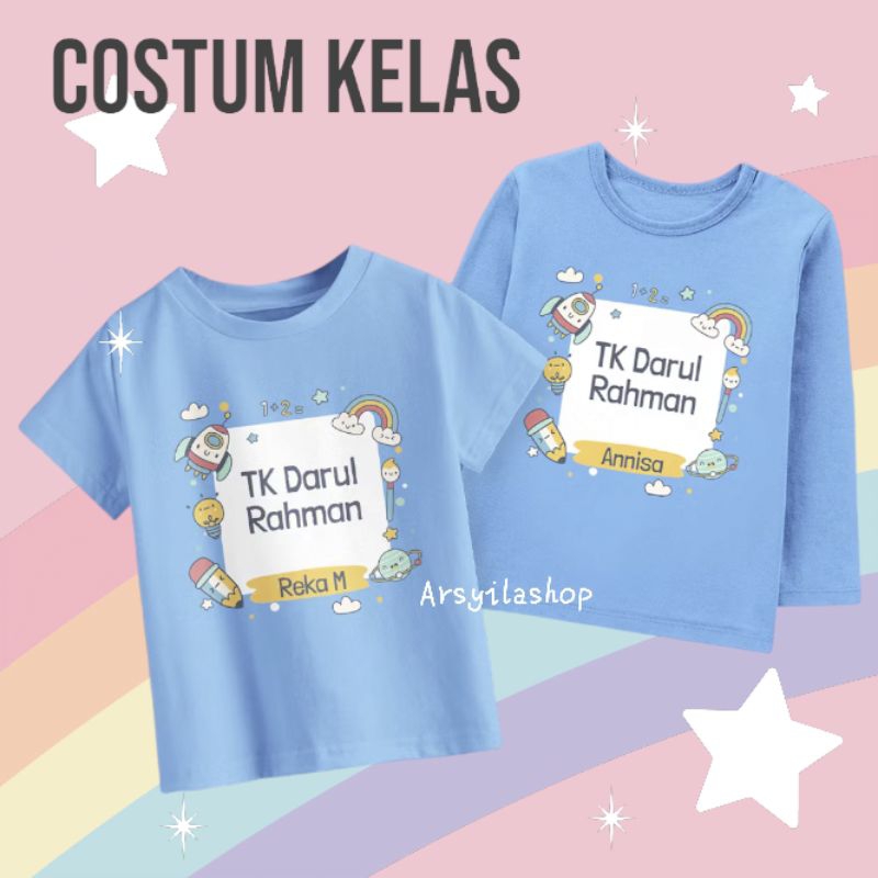 Kaos Kelas PAUD TK SD sekolah family gathering Anak dewasa lengan pendek panjang kaos premium