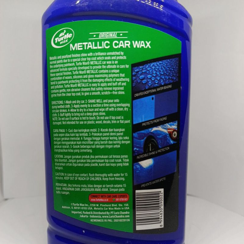 TUI Turtle Metalic Car Wax / Turtle Wax / Polis Mobil / 296 mL