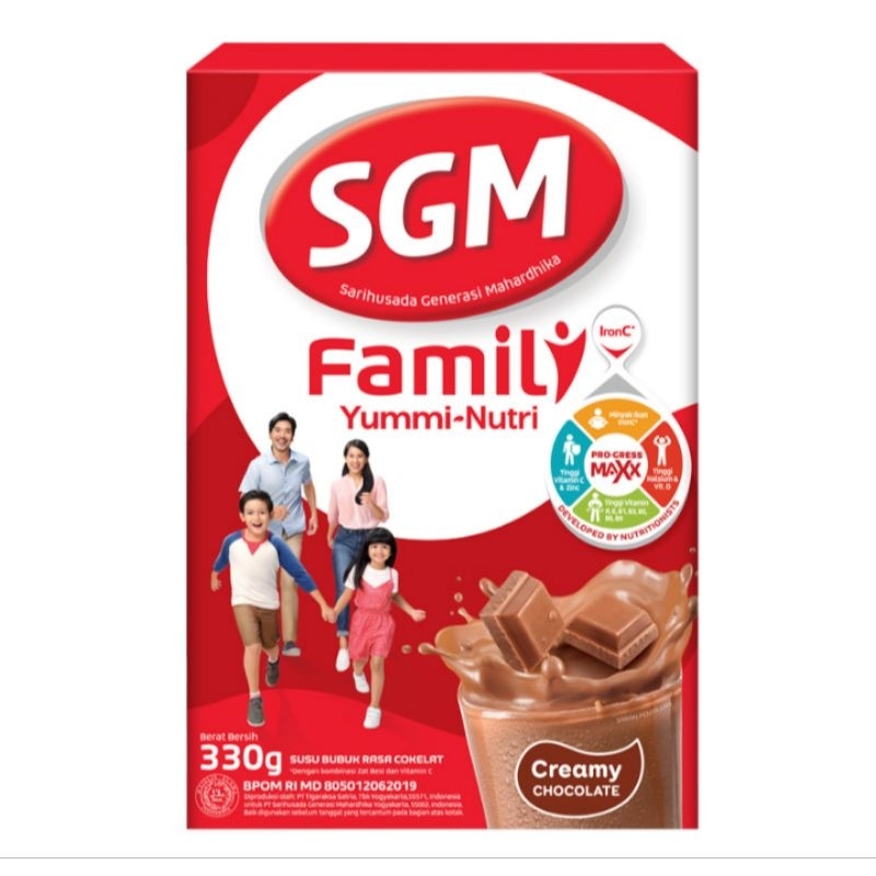 

SGM Family Yummi Nutri creamy cokelat susu bubuk keluarga 330 gram