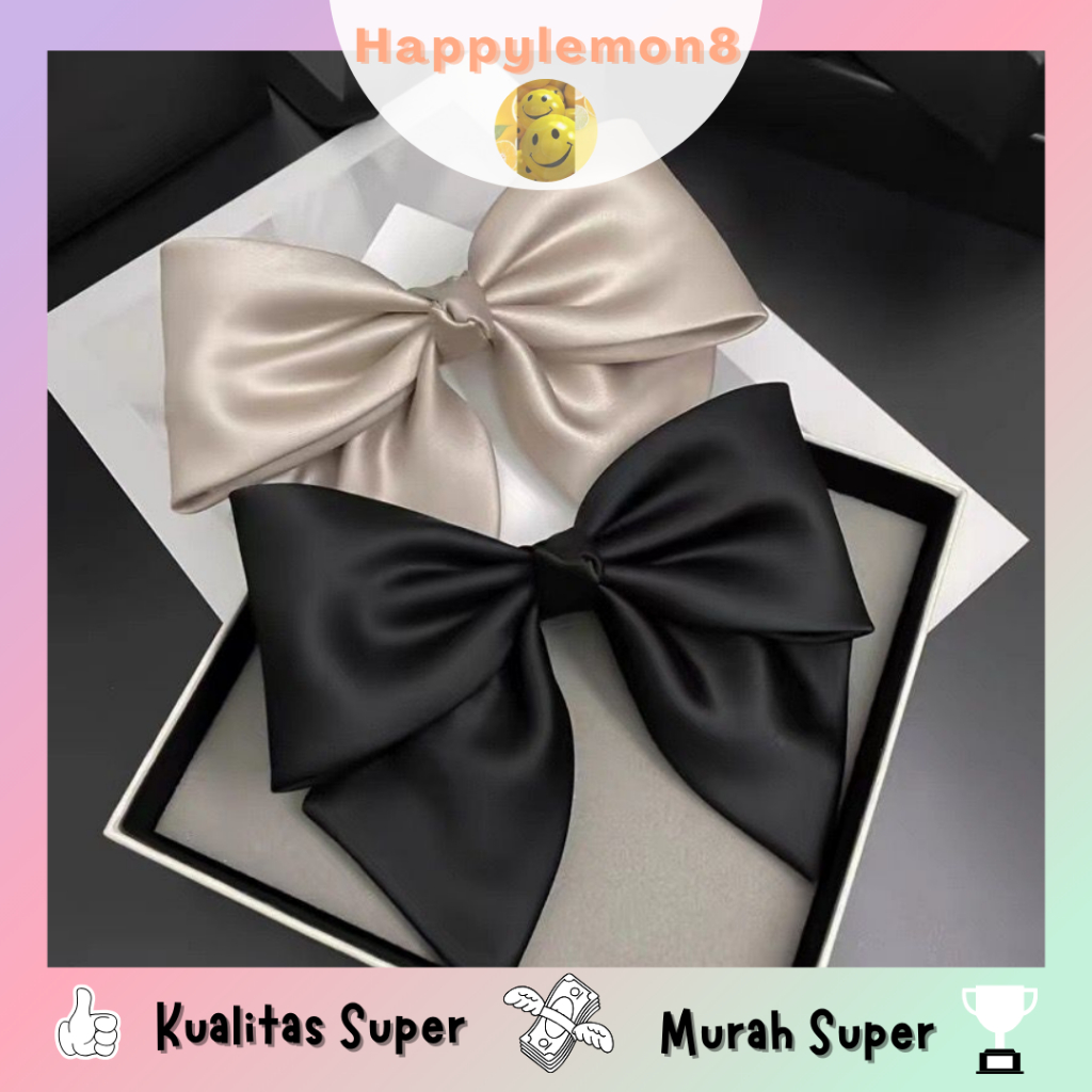 Jepit Rambut Pita Silk Satin Hair Bow / Jepit Rambut Pita Korea / Jepit Pita Silk Satin Premium / Je