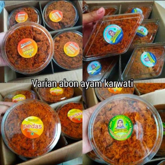 

Abon karwati / ayam ori / ayam pedas / gepuk sapi spesial 130gr