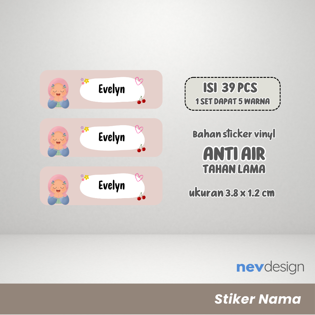

Stiker Nama Alat Tulis Sekolah - Buku - Karakter Aesthetic - Custom Anti Air Waterproof - SN4-001 - Nev Design