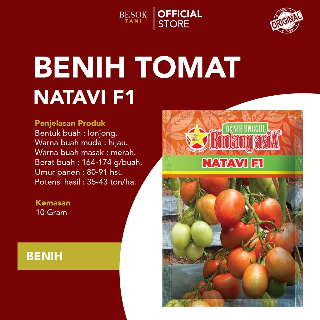 BENIH TOMAT NATAVI F1 10 Gram | Benih | Bintang Asia