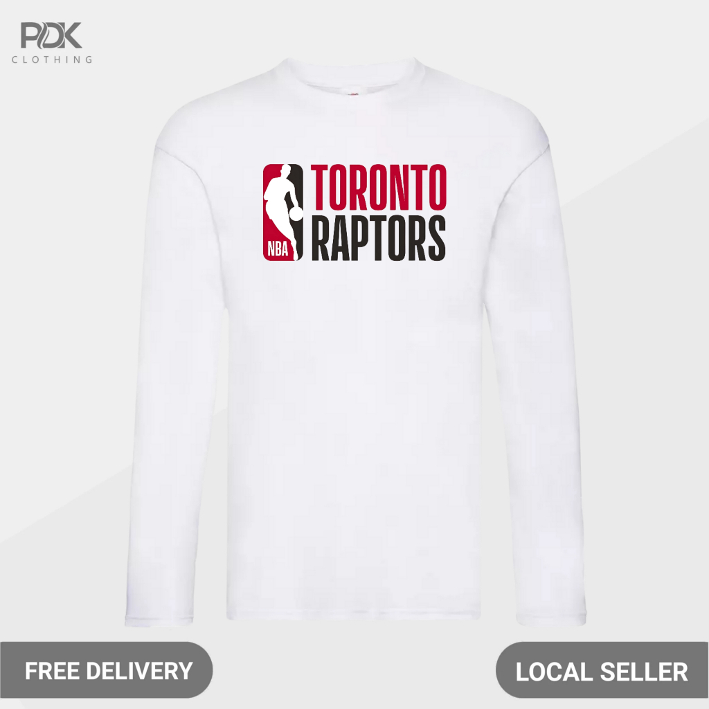 Kaos Pria Baju Lengan Panjang Basketball NBA Toronto Raptors