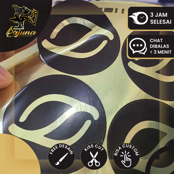 

SBGS 2-6 Cetak Stiker Logo Gold Silver Custom Sticker Label Olshop Waterproof