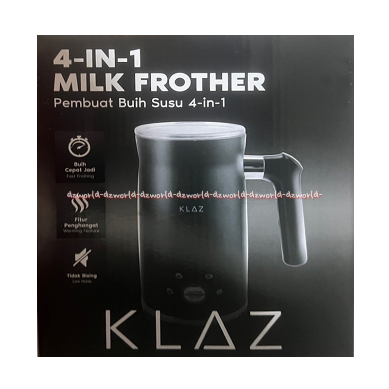 Klaz 4-In-1 Milk Frother 300ml Mesin Pembuat Busa Susu Hitam 500W