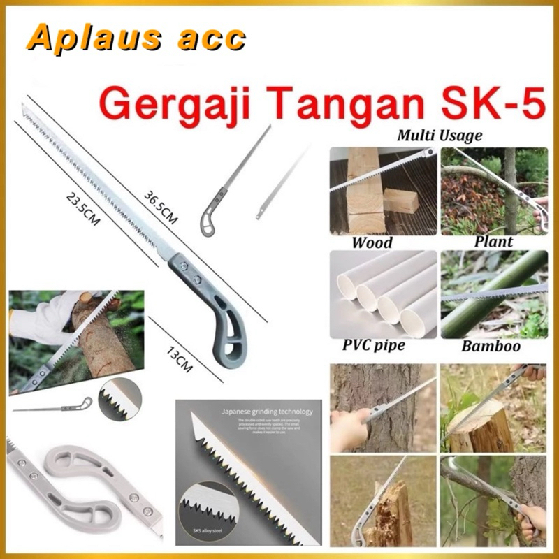 Gergaji Tangan Sederhana SK-5 Gergaji Kayu Gagang Tajam Manual Woodworking Hand Sawn Serbaguna