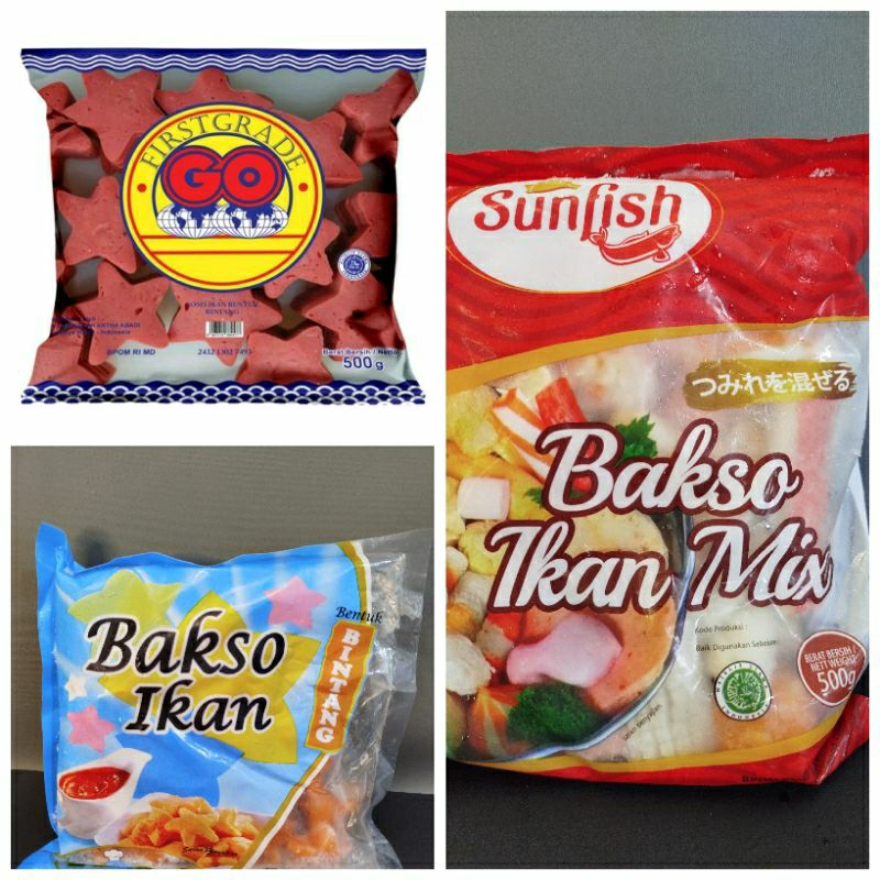 

Bakso Ikan Fishball Mix Bintang / SUNFISH / ILM / GO 250 - 500GR