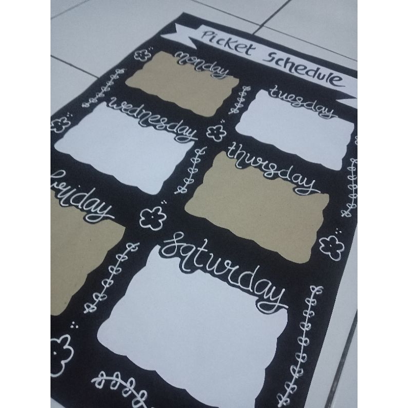 

PICKET SCHEDULE || jadwal piket motif bunga