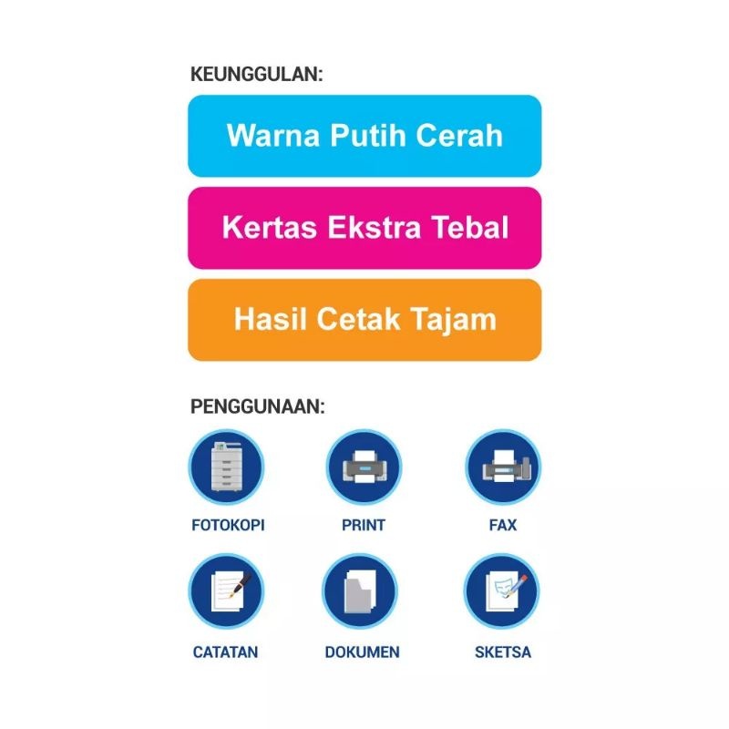 

HJK Kertas HVS Sinar Dunia A4 75 Gsm / HVS Sidu A4 75 Gram / Kertas Print Kantor HVS Putih Sidu