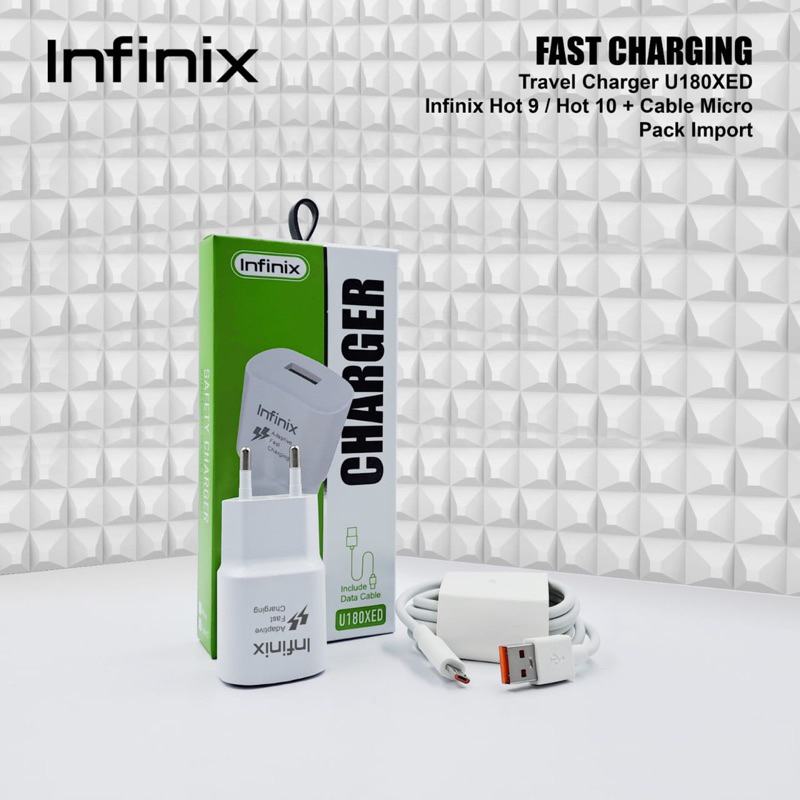 Charger Infinix U180XED 18W 2.4A Support Fast Charging For Micro Usb & Type C