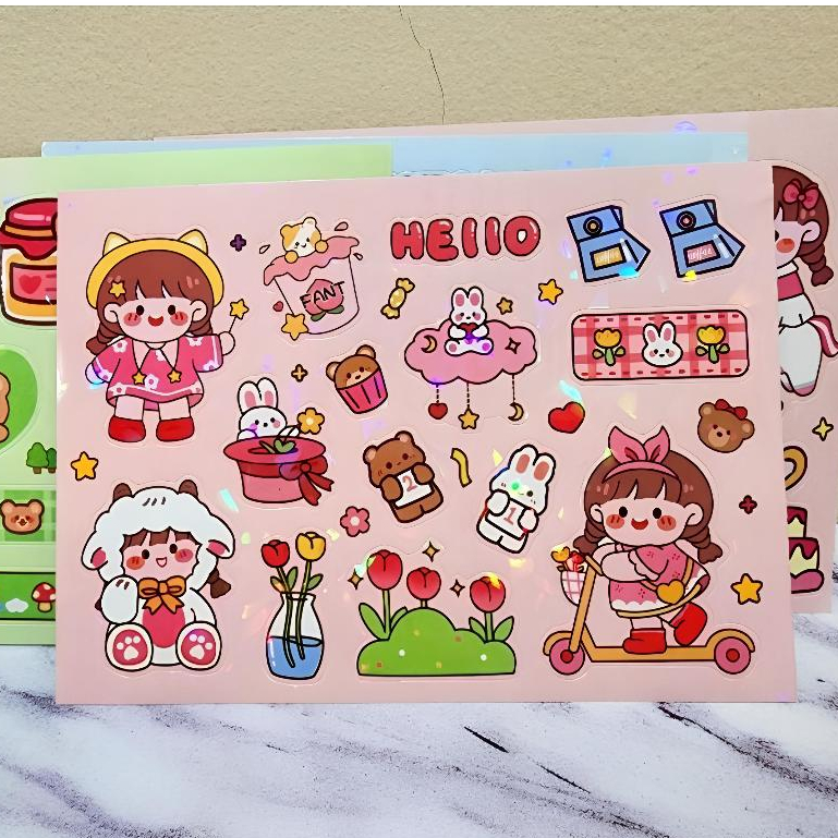 

Stiker karakter lucu bisa bersinar ketika terkena pantulan cahaya stiker dekorasi stiker botol stiker hp mainan anak