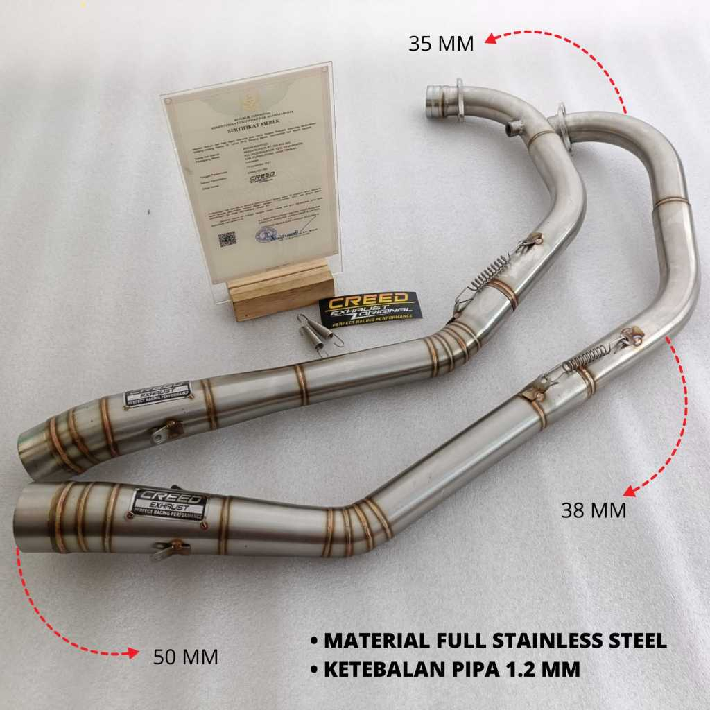 Pipa Leher Knalpot Racing Tipe Road Race Ngacung PNP Satria Fu Karbu/Injeksi Jupiter Mx 135/New Mx K