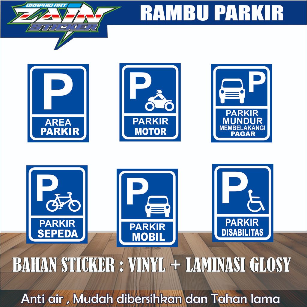 

Sticker Stiker Sign Rambu Parkir Mobil | Motor | Sepeda | Disabilitas