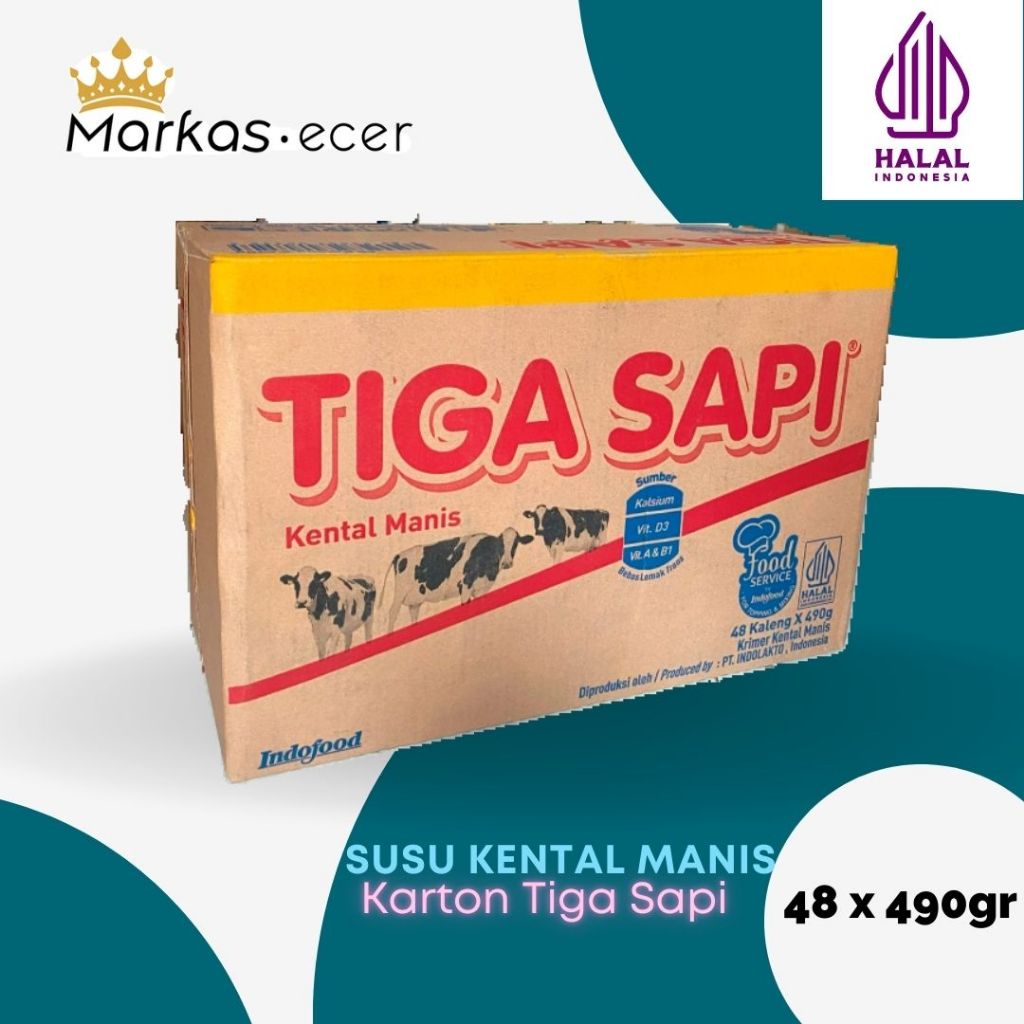 

Susu Kental Manis Tiga Sapi Asli 490gr Karton