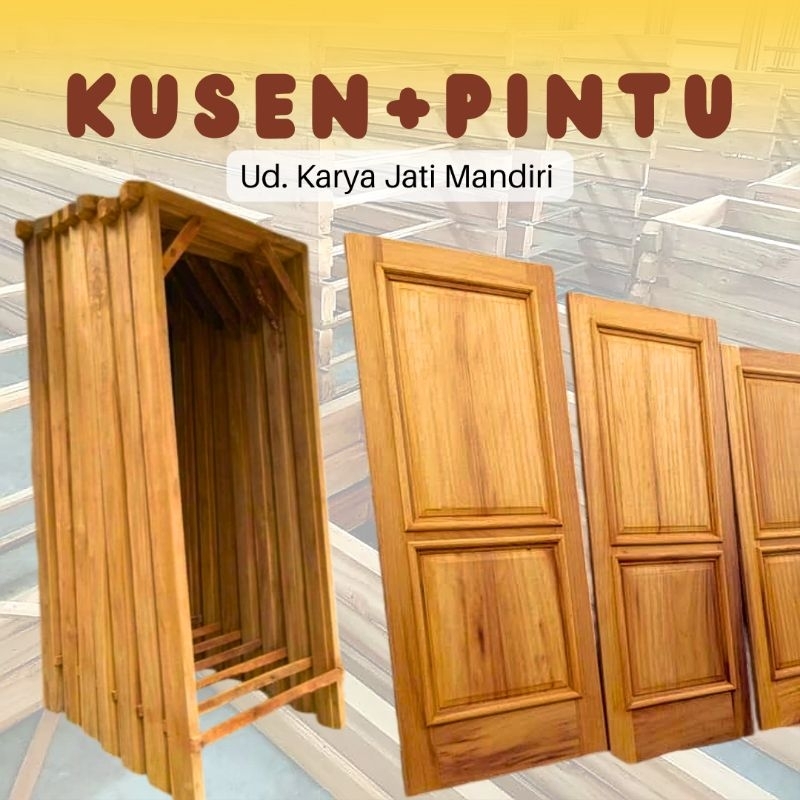 UDKJM Paket Pintu + Kusen Kayu Jati Tua Super