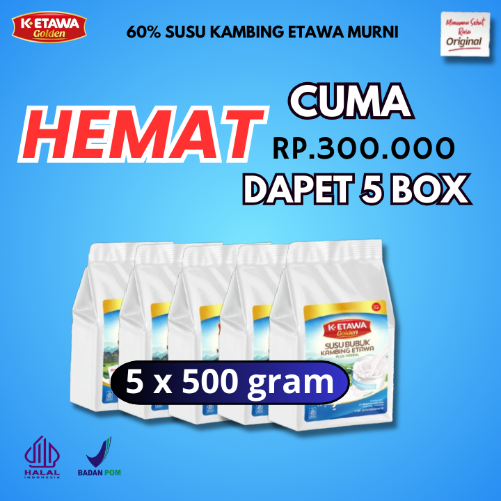 

K-ETAWA Susu bubuk kambing Etawa Original 500gram 60%Susu kambing Etawa Murni
