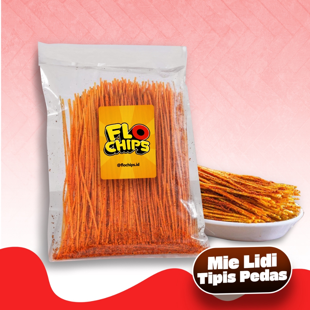 

Flochips - Mie Lidi Tipis Pedas 60gr - Makanan Ringan