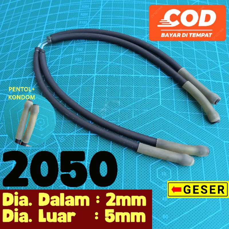Karet ketapel air SIAP PAKAI dengan PENGAMAN dan PENTOL 2050 HITAM SIAP PAKAI
