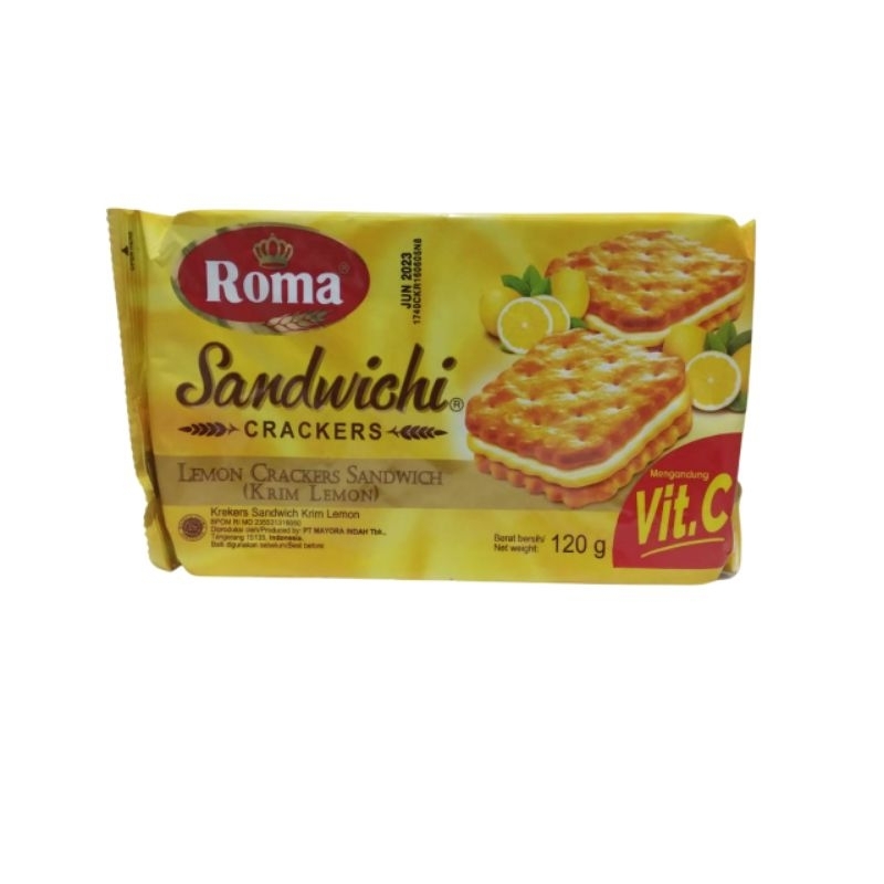 

ROMA BISKUIT Sandwichi Crackers dengan Krim Lemon 120 gram