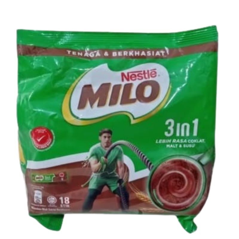 

milo 3 in 1 malaysia original ( 18 sachet )