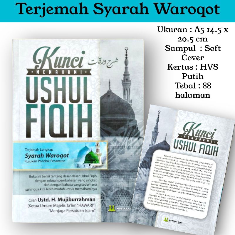 Buku Kitab Kunci Memahami Ushul Fiqih Terjemah Syarah Waroqot Mutiara Ilmu