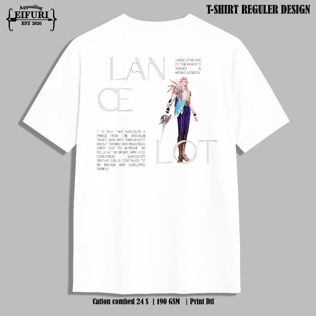 kaos hero mobile legend Lancelot T-Shirt Japanese style Kaos Anime catton combed 24s Eifuri Store