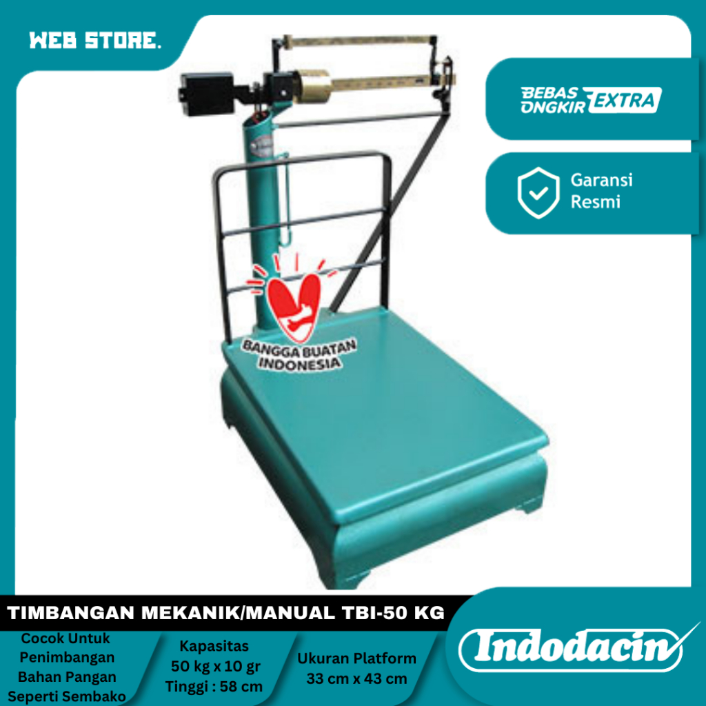 Timbangan Duduk Lantai Barang Mekanik Manual TBI 50Kg Dacin Pagar