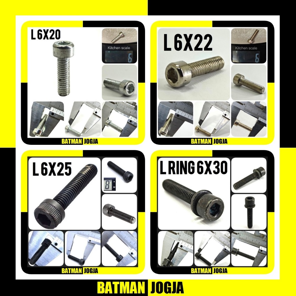 BAUT L M6 6x20 6x30 6x22 m6x30 m6x20 m6x22 6mm 20mm 30mm 6 20 30 mm bolt flange socket adv pcx vario