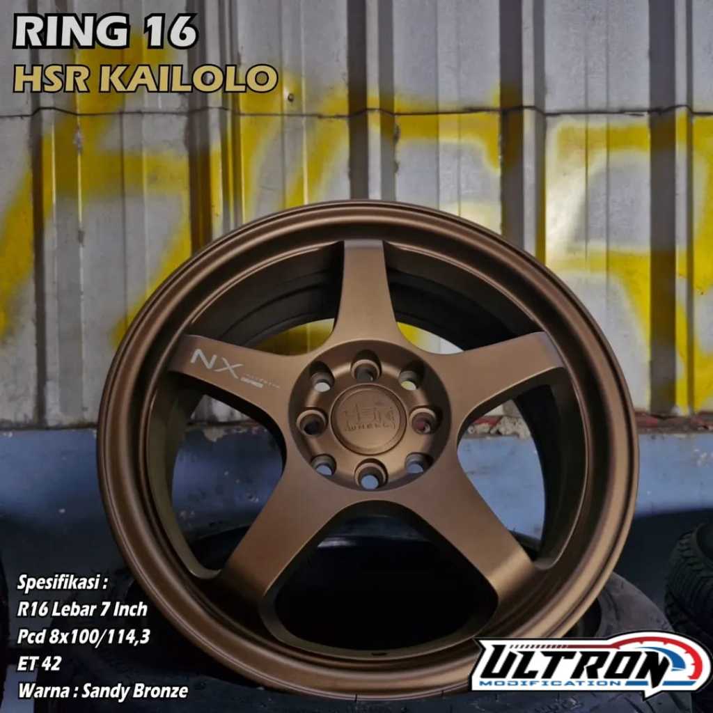 Pelek Ring 16 Mobil Honda Jazz City Mobilio Freed Velg HSR KAILOLO R16 Bronze