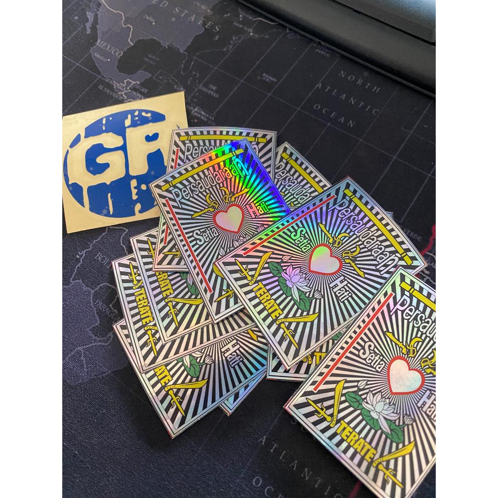 STIKER VINYL PSHT HATI BERSINAR HOLOGRAM/NON HOLOGRAM MURAH
