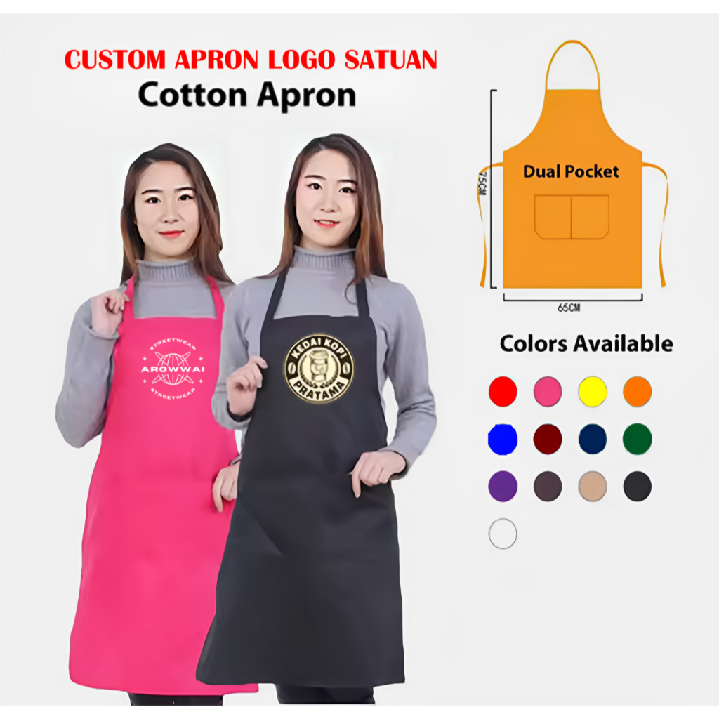 APRON BORDIR CELEMEK CUSTOM LOGO BGN MBG