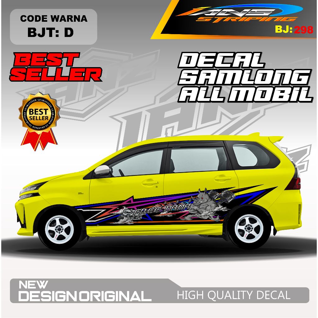 BJT 298 - STICKER MOBIL PAJERO LIVERI AGYA CALYA AVANZA VELOS AVANZA LAMA BISA PAKAI / STIKER MOBIL 