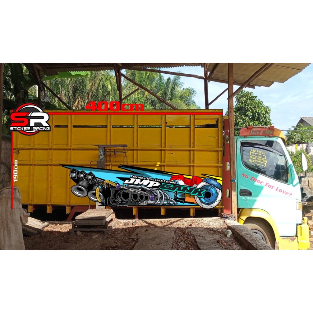 decal sticker bak samping truck canter