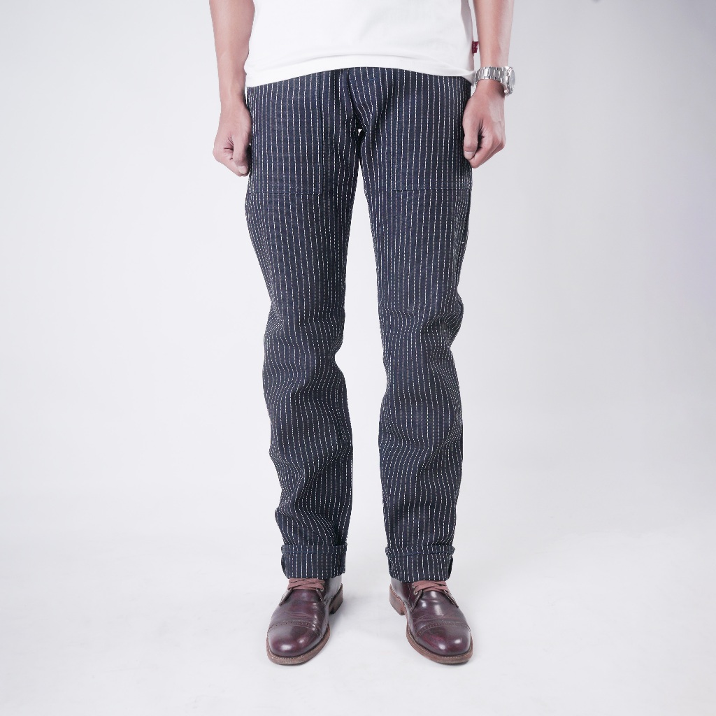 EARTHY GENOVA - WABASH FATIGUE Denim Wabash Slim Straight Cut Pants