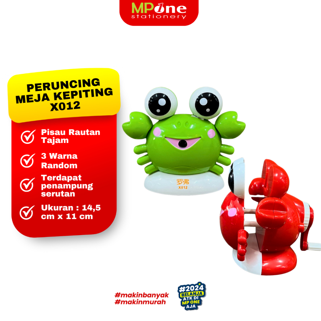 

Peruncing Meja Kepiting X012 / Rautan Putar Fancy Bentuk Kepiting Lucu / Sharpener Pencil Kepiting X012