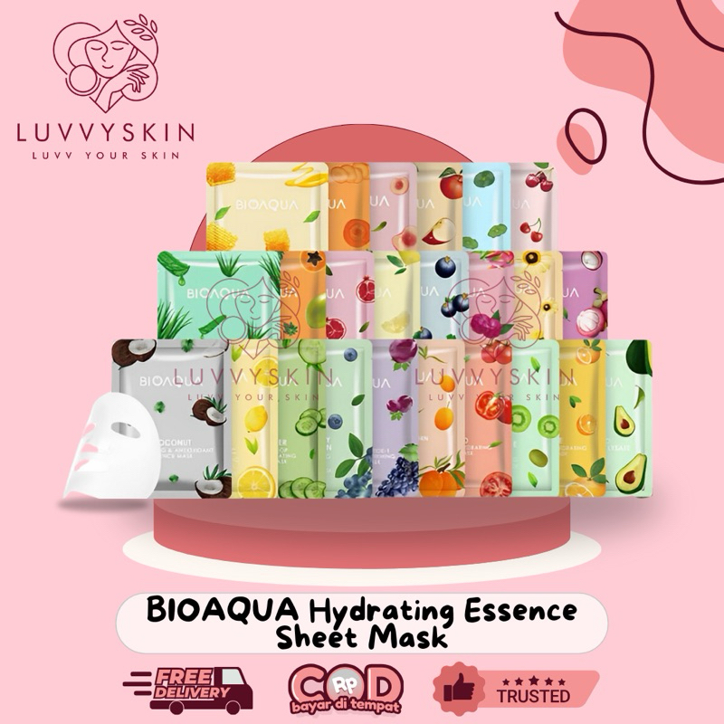 (BPOM) BIOAQUA Sheet Mask Hydrating Essence Face Mask Brightening | Essence Mask Whitening Moisturiz