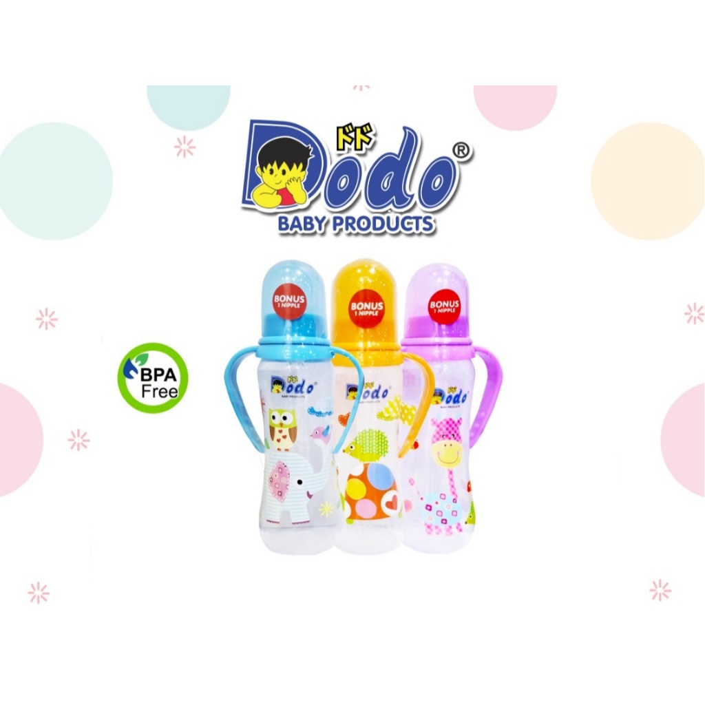YZ2 Botol Susu Bayi Dodo Tip Top Pegangan 250ml / Dot Dodo Seri Tip Top (Dot Bulat) with handle