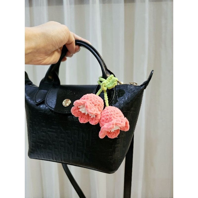 bunga rajut / flower crochet / Lily of the valley bag charm