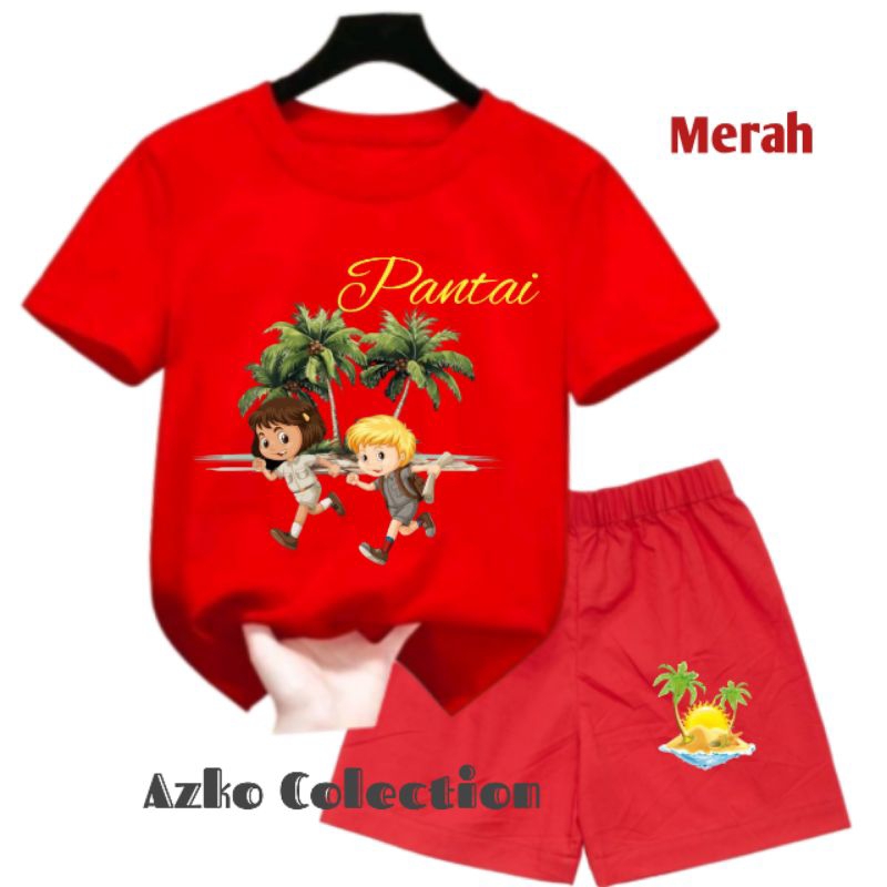 Setelan pantai Anak/ Kaos Pantai Anak PE Soft 24s/ Kaos Anak Lengan Pendek