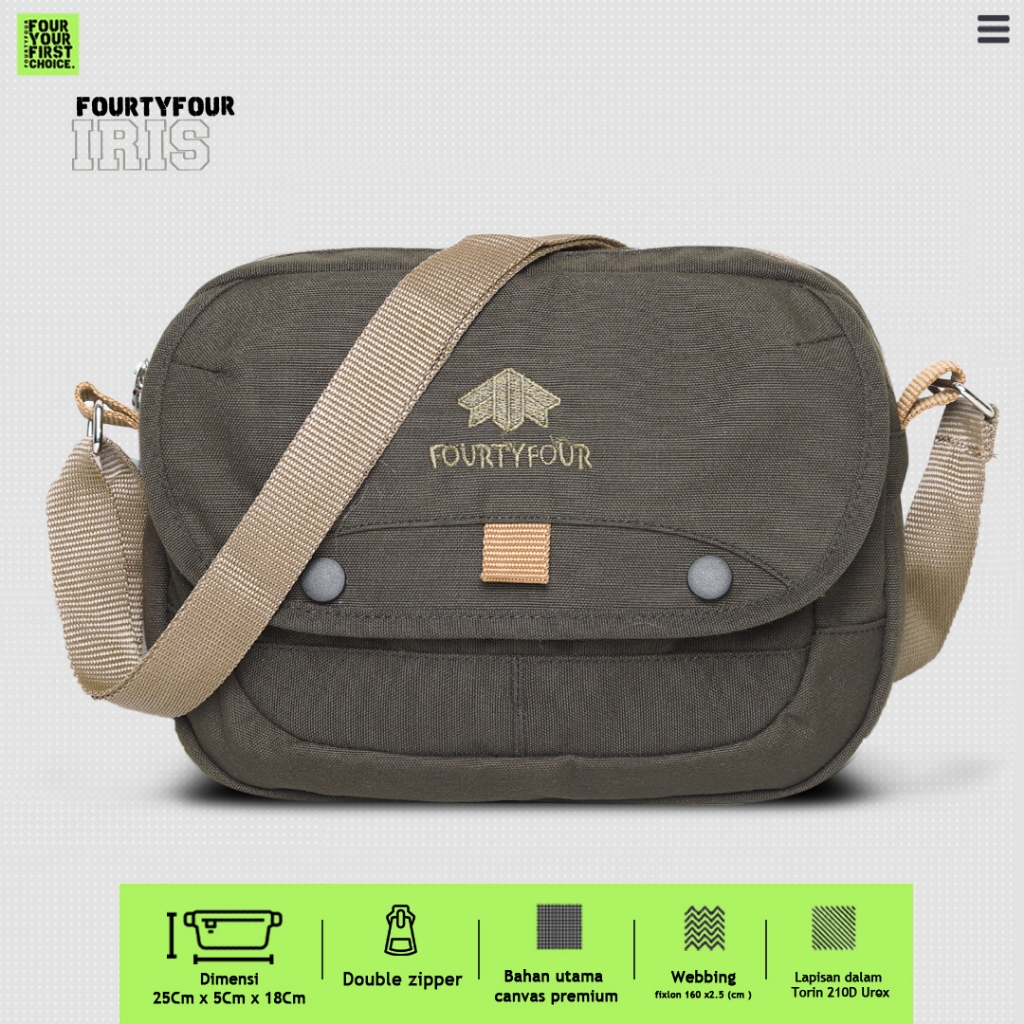 ZIGZAG Iris Brown - Slingbag Pria / Tas Slempang Kanvas Premium