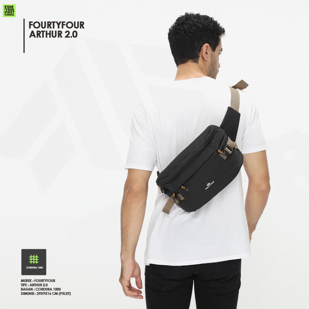 favorit zigzag tas waistbag pria arthur / tas selempang pria / tas waistbag pria