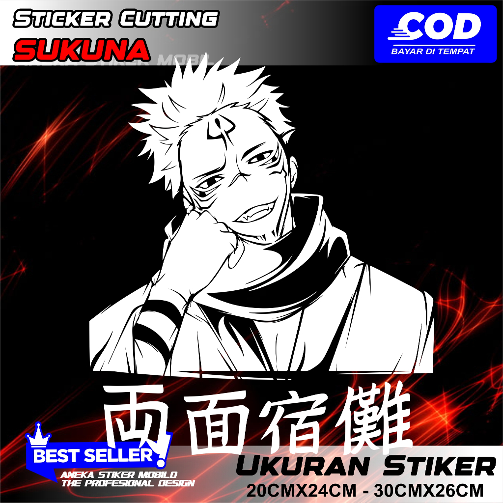 Stiker Sukuna Sticker Cutting Sukuna Anime Keren
