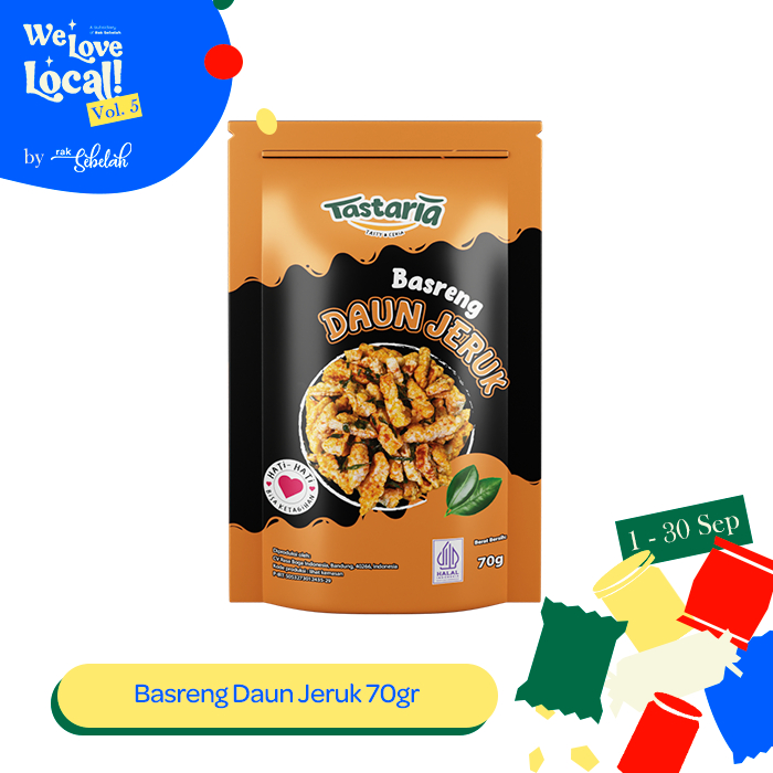 

Tastaria Basreng Daun Jeruk 70g - Baso Goreng | Snack Cemilan Asin Gurih | Rak Sebelah