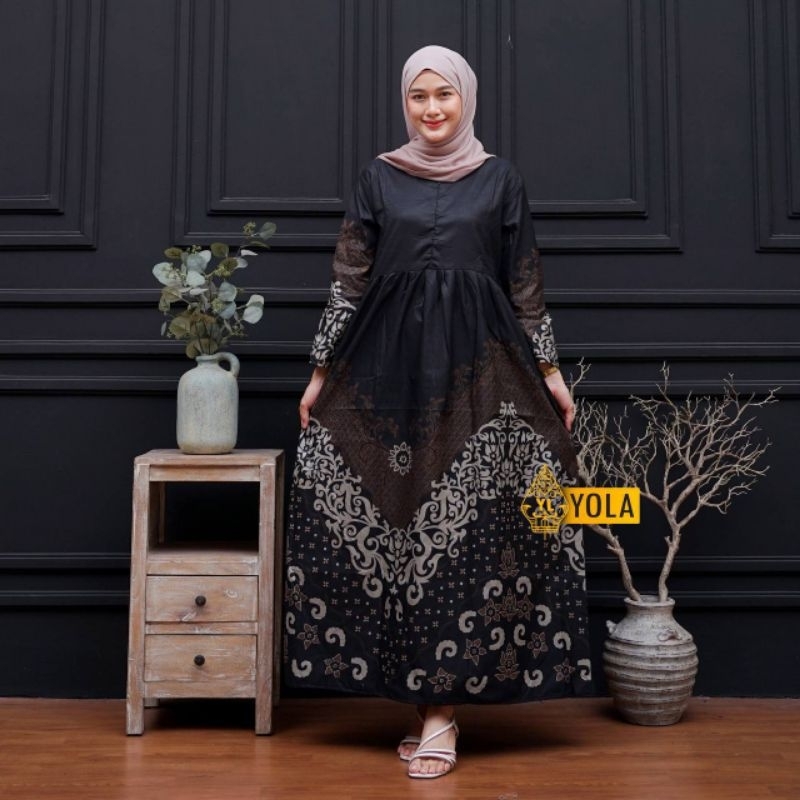 Gamis Batik Chayra Dress Batik Dewasa Baju Couple Batik Kekinian Kemeja Batik Dewasa M L XL XXK