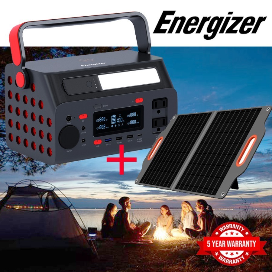 Energizer Portable 300W Power Station + Solar Panel tenaga surya Camping overland campervan caravan 