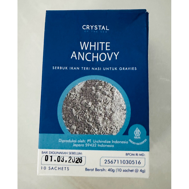 

Crystal of the Sea Bubuk Ikan Teri Nasi White Anchovy Sachet