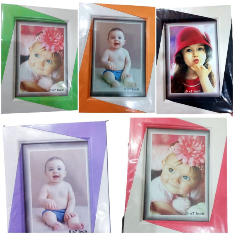 Pigura, frame, bingkai foto plastik warna warni 5R murah