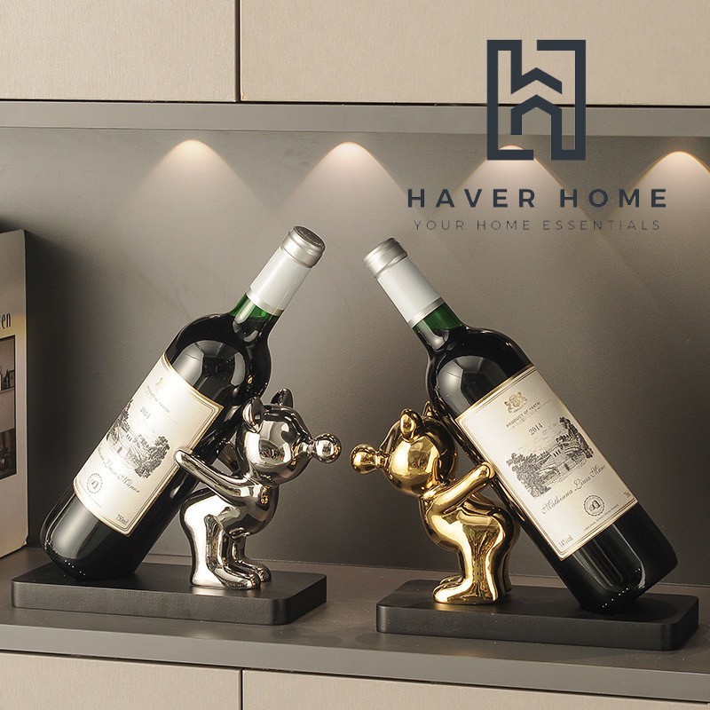 Rak Botol Anggur Minuman Bottle Rack Wine Holder Dekorasi Meja Bar Koleksi Tempat Penyimpanan Wine